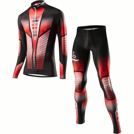 Löffler combinaison ski de fond WorldCup 2015 noir-rouge